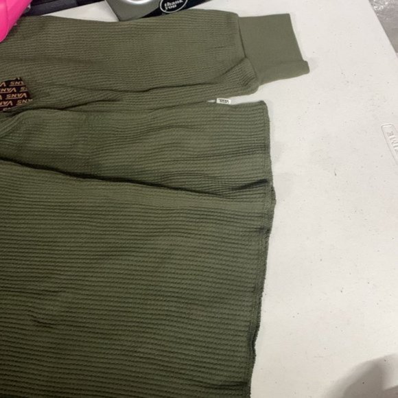 VANS WOMEN’S Size VN0A4SCAKCZ LORRAINE LONG SLEEVE THERMAL TOP LOGO Green Cotton - Picture 2 of 11